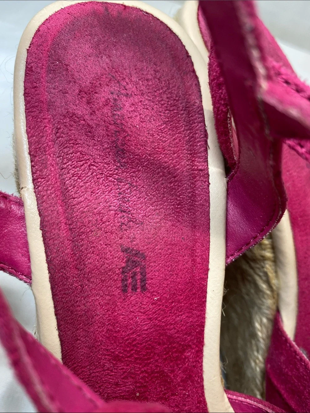 American Eagle Outfitters Fuchsia Suede Espadrille Wedges